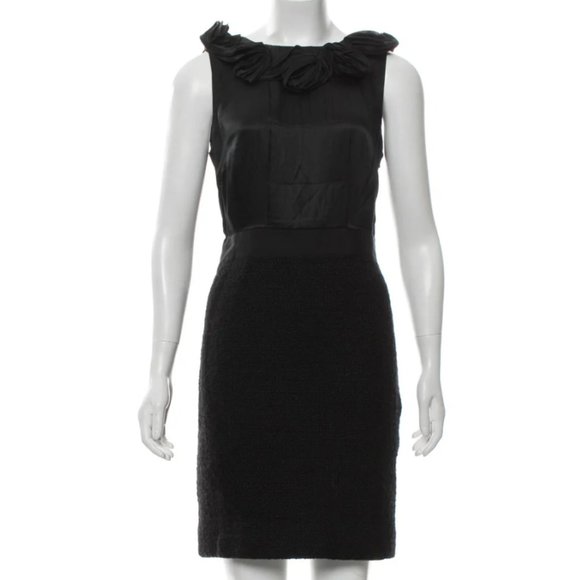 MAGASCHONI Silk Rosettes Tweed Mini Dress - Picture 1 of 12